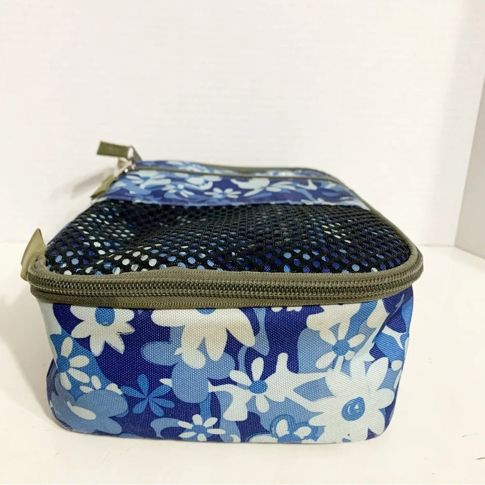 L. L. Bean Floral Insulated Zipped Around Lunch Bag Box Fully Lined Top Handle🩵